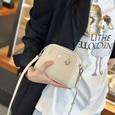 头层牛皮时尚百搭手机包女2026新款简约休闲女式小方包真皮斜挎包