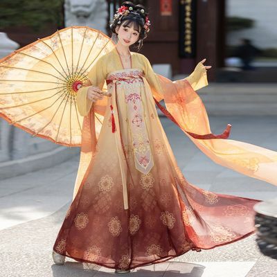 念三月【长安春昼】汉服女唐制复原一片式齐胸刺绣八破群日常春夏优惠商品图片