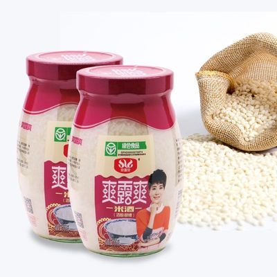 孝感米酒爽露爽醪糟甜酒糯米佬米酒900gx2瓶月子米酒优惠商品图片