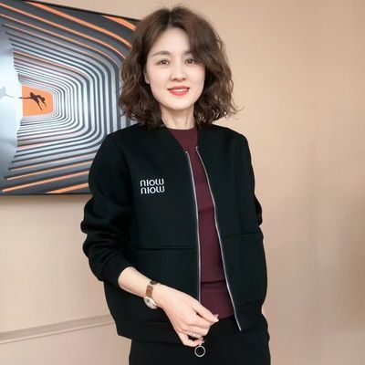 中老年女装妈妈春秋外套2026新款时尚洋气休闲棒球服夹克显瘦上衣