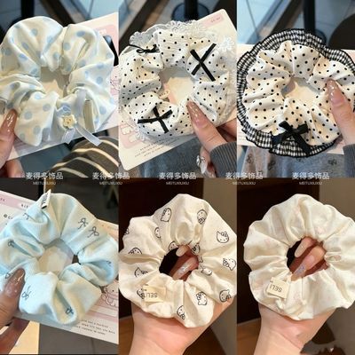 甜美韩系花边蝴蝶结蕾丝大肠气质发圈马尾发绳清新少女头绳发饰