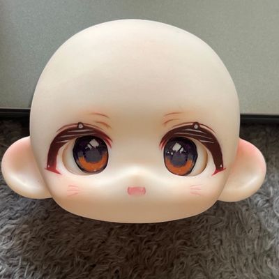 domi嗨嗨自制正版手绘三分娃头三插六带妆成品头diy