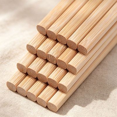 【纯天然竹筷子】加厚加粗筷子家用装快餐具筷中长款无漆无蜡方竹
