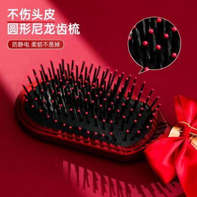 结婚喜庆气囊气垫梳子一对红色梳子女方陪嫁物品高档婚礼用品大全