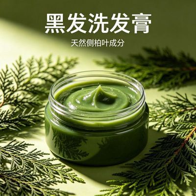 【白发自然黑】墨旱莲侧柏叶洗发膏无添加黑发养发防脱养发