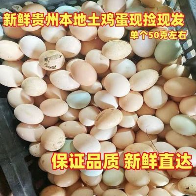 贵州本地农家土鸡蛋荔波小七孔旁农家散养土鸡蛋新鲜乌土鸡蛋混合优惠商品图片