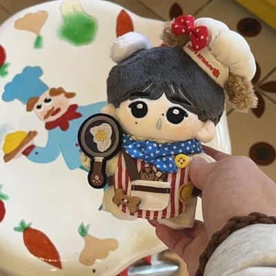 可爱小狗厨房10cm娃衣换装衣服玩偶棉花厨师公仔娃娃配件卡通