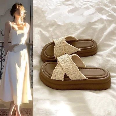 升级厚底拖鞋度假夏季外穿增高新款2026ins凉鞋防滑透气沙滩【3天内发货】