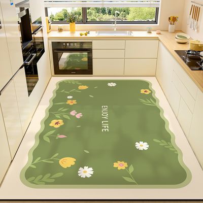 硅藻泥厨房地垫防滑脏吸水速干脚垫厨房满铺好打理地垫可剪裁地毯