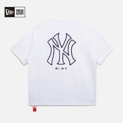 纽亦华NewEra正品新款红标霓虹LOGO洋基队圆领短袖T恤男女爆款
