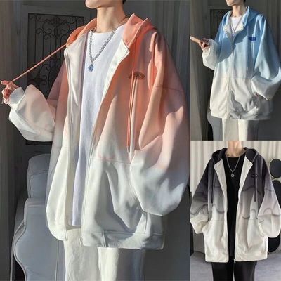 BOBBY ABLEY外套男扎染渐变春秋季薄款潮港风夹克连帽休闲卫衣优惠商品图片