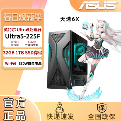 ���ڲ���������˶����ѡ6X��Ϸ�羺���U5-225F 32G 1TB RTX5060 ̨ʽ����Ϸ���� 9199Ԫ