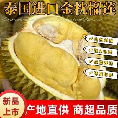 【榴心优选】泰国金枕头榴莲带壳鲜果一整个应季水果批发非猫山王