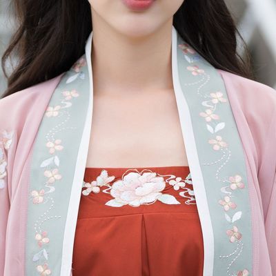 新中式汉服吊带绣花宋抹内搭 酒红色 春夏防走光抹胸背心汉服配饰优惠商品图片