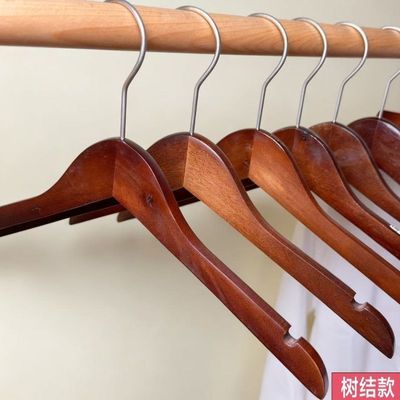 清仓复古实木衣架服装摆摊成人儿童专用二级树结疤款衣架裤夹批发