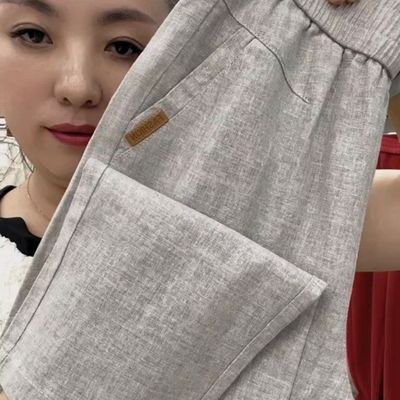 棉麻薄款夏季新款亚麻2026哈伦休闲裤萝卜高腰显瘦宽松百搭裤子男
