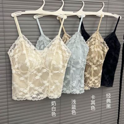 蕾丝吊带背心女美背内衣带胸垫一体2026新款上衣内搭可外穿打底衫优惠商品图片