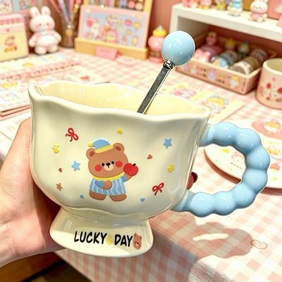 可爱ins小熊马克杯高颜值陶瓷情侣水杯送女生生日礼物伴手礼品