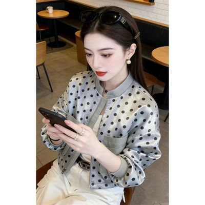 2026春夏网红新款减龄波点外套女欧货洋气宽松显瘦短款夹克棒球服