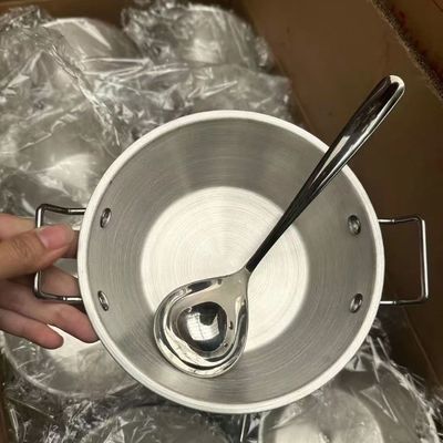 【抖音爆款】SUS0特厚韩式米酒碗配大头勺家用不锈钢小吃碗