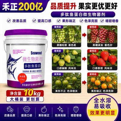 多肽鱼蛋白水溶冲施桶装果树蔬菜生根增产绿叶膨果复合微生物肥料