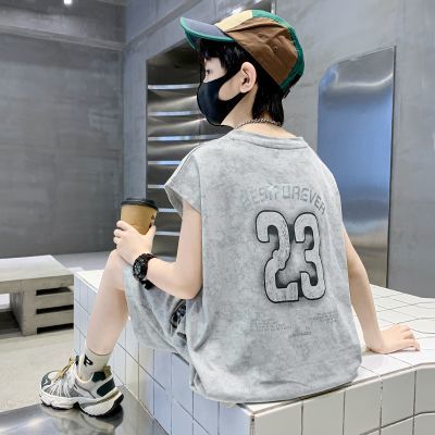 新款2026男童23号篮球服夏装背心套装新款儿童夏季运动男童套装