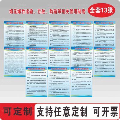 烟花爆竹安全管理责任制度严禁燃放鞭炮易燃易爆危险品存放处规章优惠商品图片
