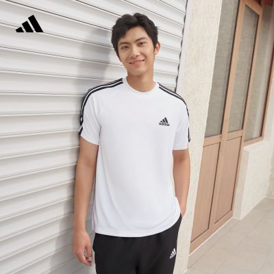 adidas阿迪达斯官方轻运动男夏季新款三条纹舒适圆领休闲短袖T恤