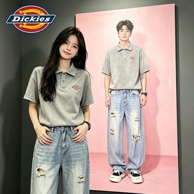 Dickies硬汉风重磅纯棉工装翻领 POLO 衫男夏季宽松透气日常通勤