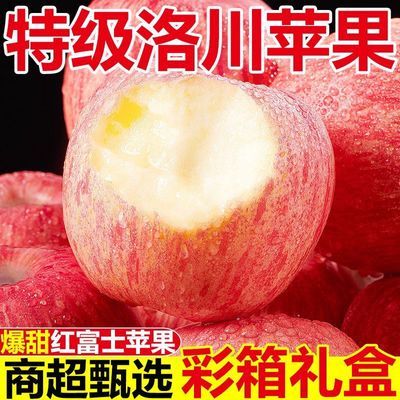 【彩箱】正宗洛川苹果高原爆甜红富士苹果冰糖心孕妇新鲜水果整箱优惠商品图片