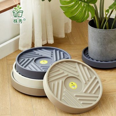 3D钢化可移动花盆托盘带轮万向轮圆形底座底托树脂绿植盆栽接水盘优惠商品图片