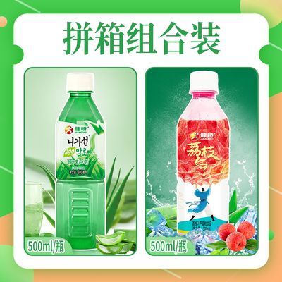 广东热销500ml健桥芦荟粒健桥芦荟荔枝整箱瓶装植物