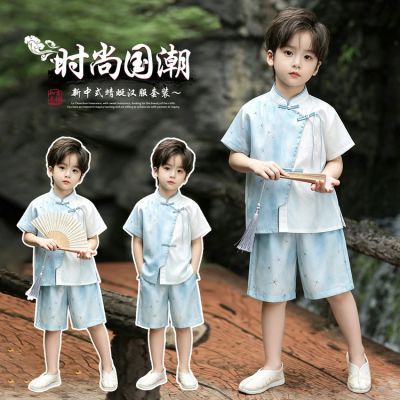 涂涂西中式套装夏季印花男童唐装中国风儿童宝宝复古小学生夏款优惠商品图片
