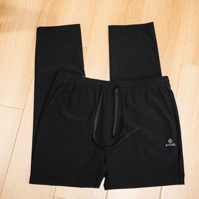 海撤柜男士夏季黑色九分速干裤时尚休闲松紧腰轻薄长裤裤子男515
