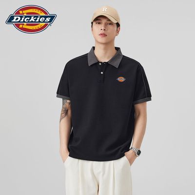 【Dickies】美式复古撞色短袖polo衫男2026夏装潮流休闲显瘦翻领体恤优惠商品图片