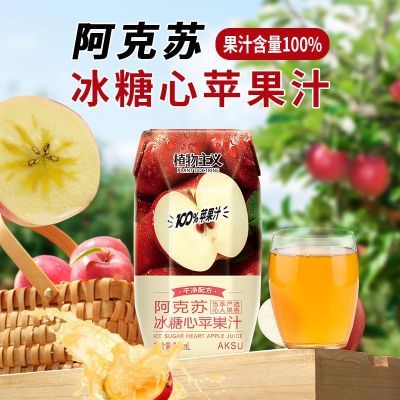 阿克苏冰糖心苹果汁12瓶整箱100%果汁干净配方植物主义果汁饮品料优惠商品图片
