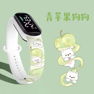 儿童手表女款小学生夜光防水防摔电子表只看时间可爱卡通运动手环