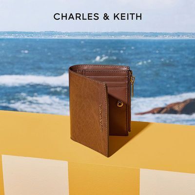 CHARLES&KEITH纯色简约多卡位短款钱包女包CK6-10680907