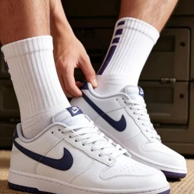 NIKE/耐克Dunk Retro男款舒适低帮白蓝灰板鞋 HF5441-118夏上新