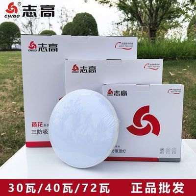 志高LED三防吸顶灯40W圆形白色家用卧室厨房阳台2026新款批发