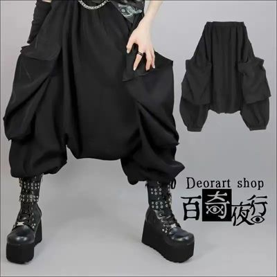 DEORART原创暗黑百奇夜行山本不规则哈伦裤工装裤宽松休闲阔腿裤