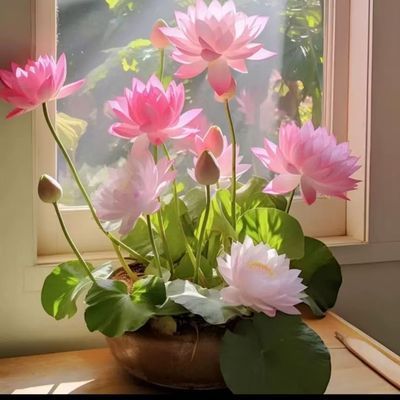 爆款四季可种正宗碗莲种子荷花水养莲花水培花卉新鲜荷花绿植
