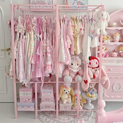 少女的公主衣橱简约简易衣柜安装多层卧室家用折叠加粗钢架衣橱