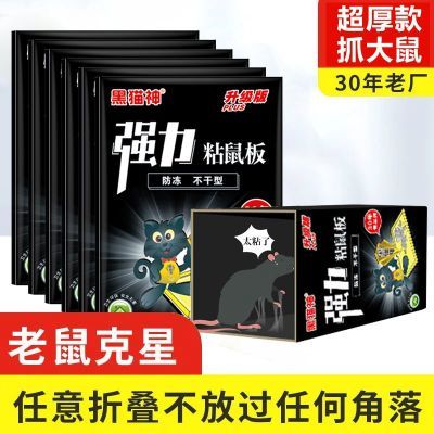 【黑猫神】强力老鼠贴粘鼠板家用一窝端抓粘大老鼠粘鼠胶驱捕鼠神器