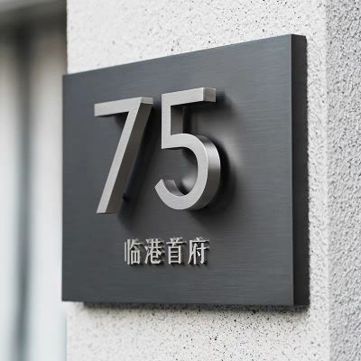 高档不锈钢发光门牌太阳能门牌号门牌定制新款家用不锈钢门牌数字