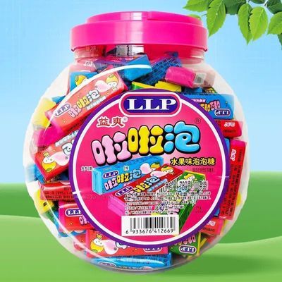 小卖部批发益爽果博士瑞士糖牛奶糖啦啦泡混合水果味软糖儿童糖果