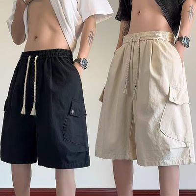 休闲短裤男夏季新款宽松工装五分裤子2026美式潮牌大口袋运动中裤