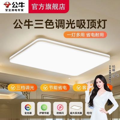 【公牛】吸顶灯方形客厅灯新款LED自然光全光谱护眼持久耐用节能省电