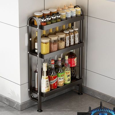 厨房调料置物架水槽边壁挂极窄靠墙多层家用窄边调料架罐收纳盒