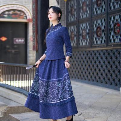 中国风民国风小上衣旗袍两件套装套装优惠商品图片